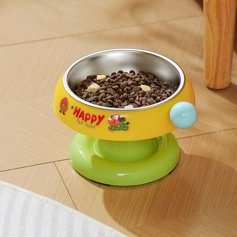 貓狗碗盆含不鏽鋼碗 18.5cm大開口 護頸碗 飼料碗 寵物水碗-規格圖6