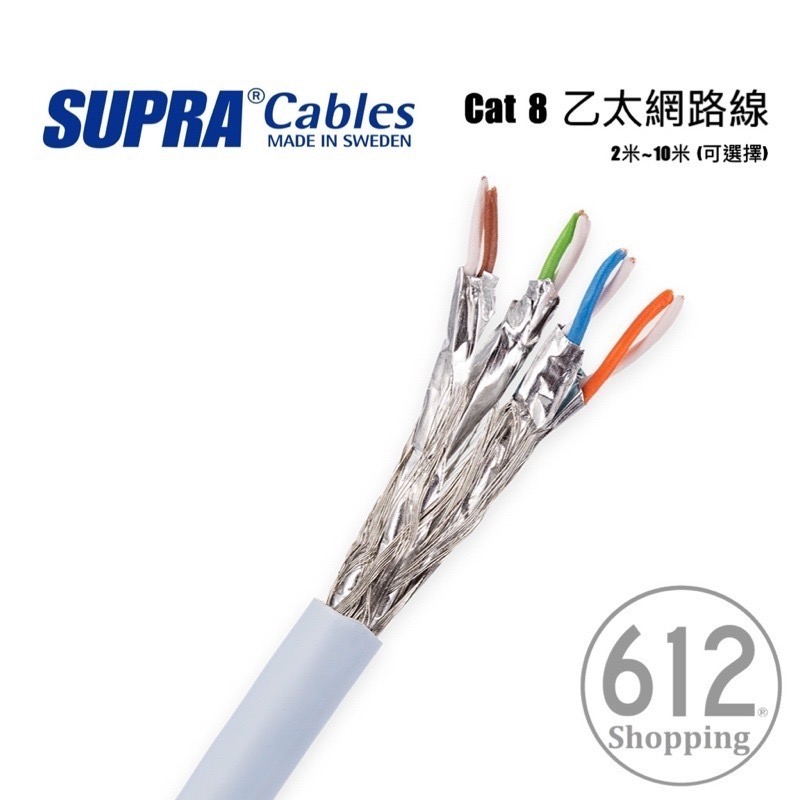 【現貨】SUPRA Cat8 Cat 8 網路線 Ethernet Cable 乙太網路線 5N無氧銅 瑞典原裝 公司貨-細節圖5