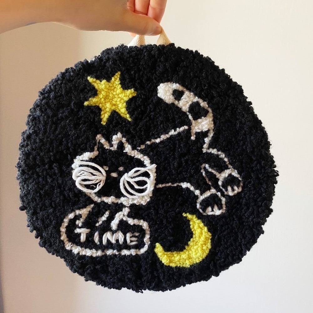 TIME CAT 時空貓 日月 居家擺飾 毛墊 蠟燭墊 礦墊 小毯 冥想-細節圖3