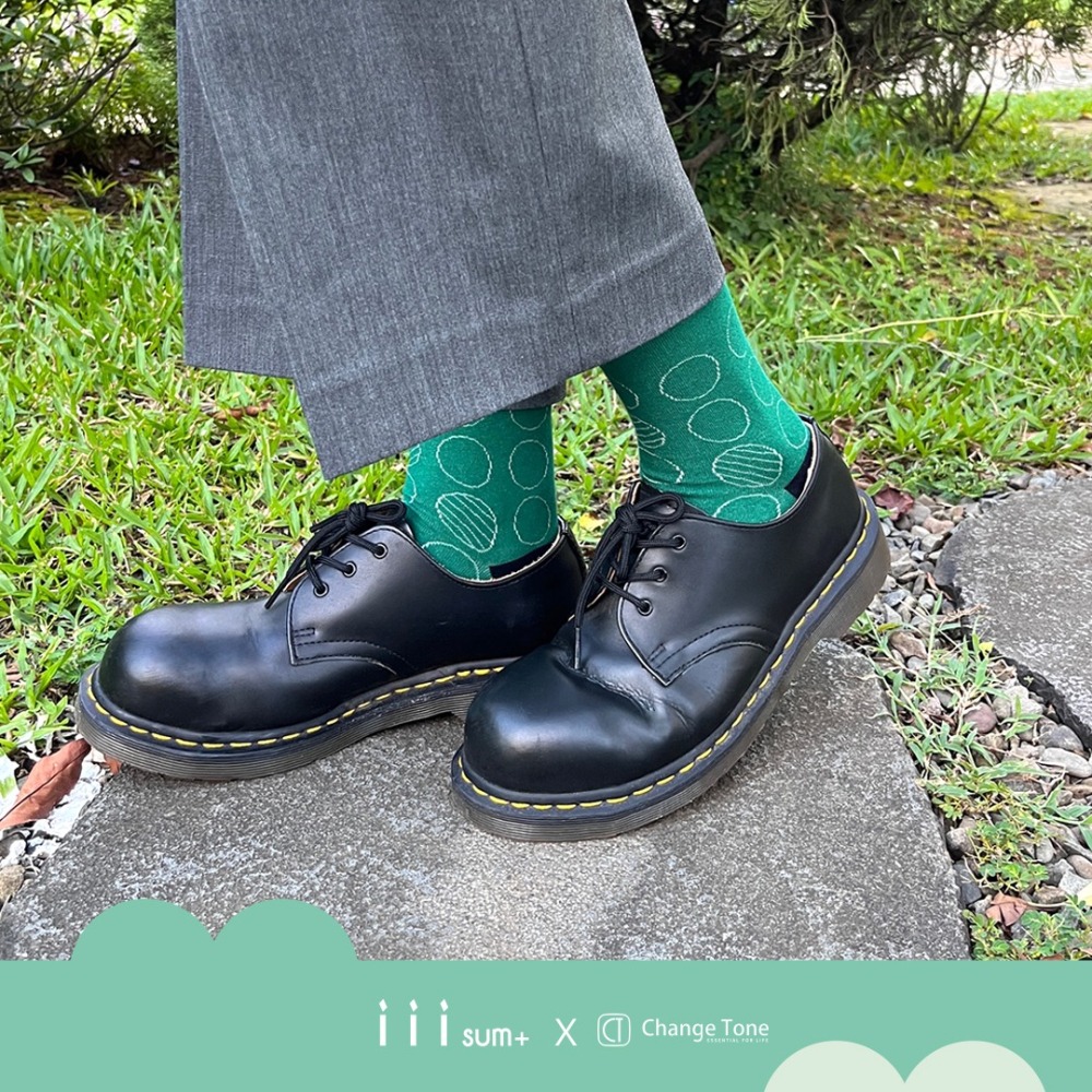 實現餅乾盒 (綠/藍)混紗  iii sum+ X CT 聯名設計 襪子-細節圖3