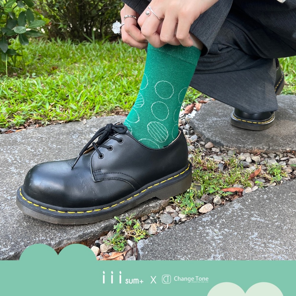 實現餅乾盒 (綠/藍)混紗  iii sum+ X CT 聯名設計 襪子-細節圖4