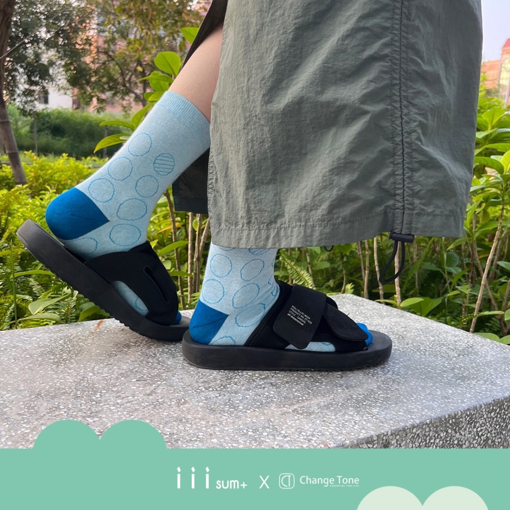 實現餅乾盒 (綠/藍)混紗  iii sum+ X CT 聯名設計 襪子-細節圖5