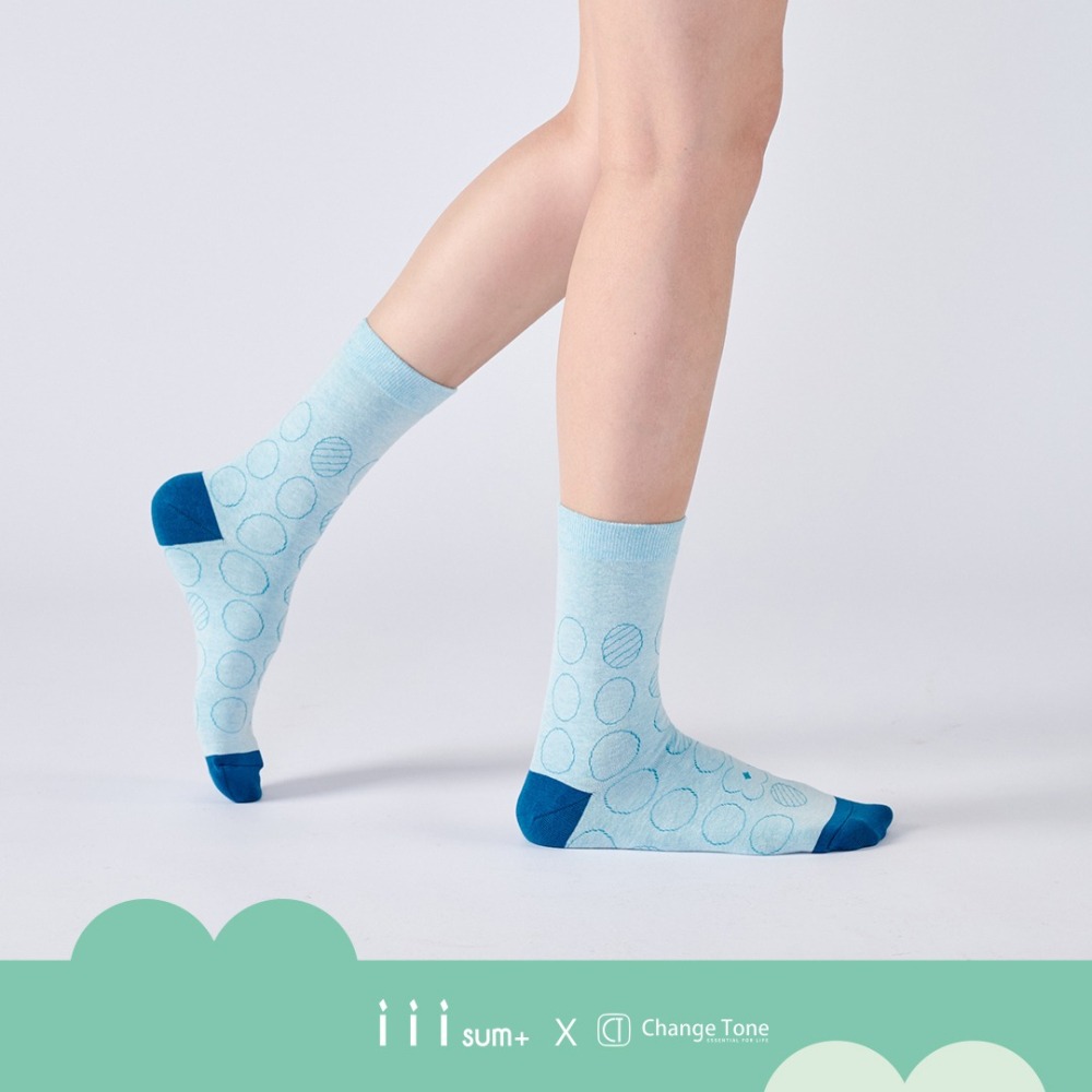 實現餅乾盒 (綠/藍)混紗  iii sum+ X CT 聯名設計 襪子-細節圖8
