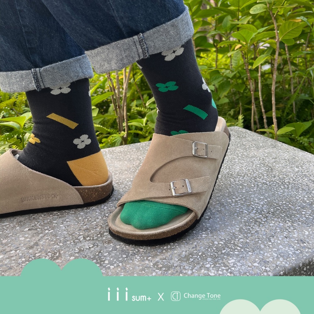 魔法花園 (淺灰/黑) 不對稱顏色  iii sum+ X CT 聯名設計 襪子-規格圖10