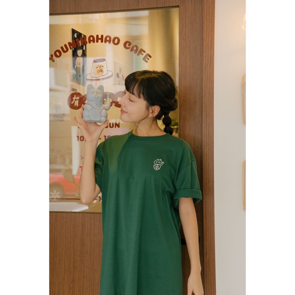 刺繡 招財貓圖案 日本UA t-shirt 中性版型-細節圖2