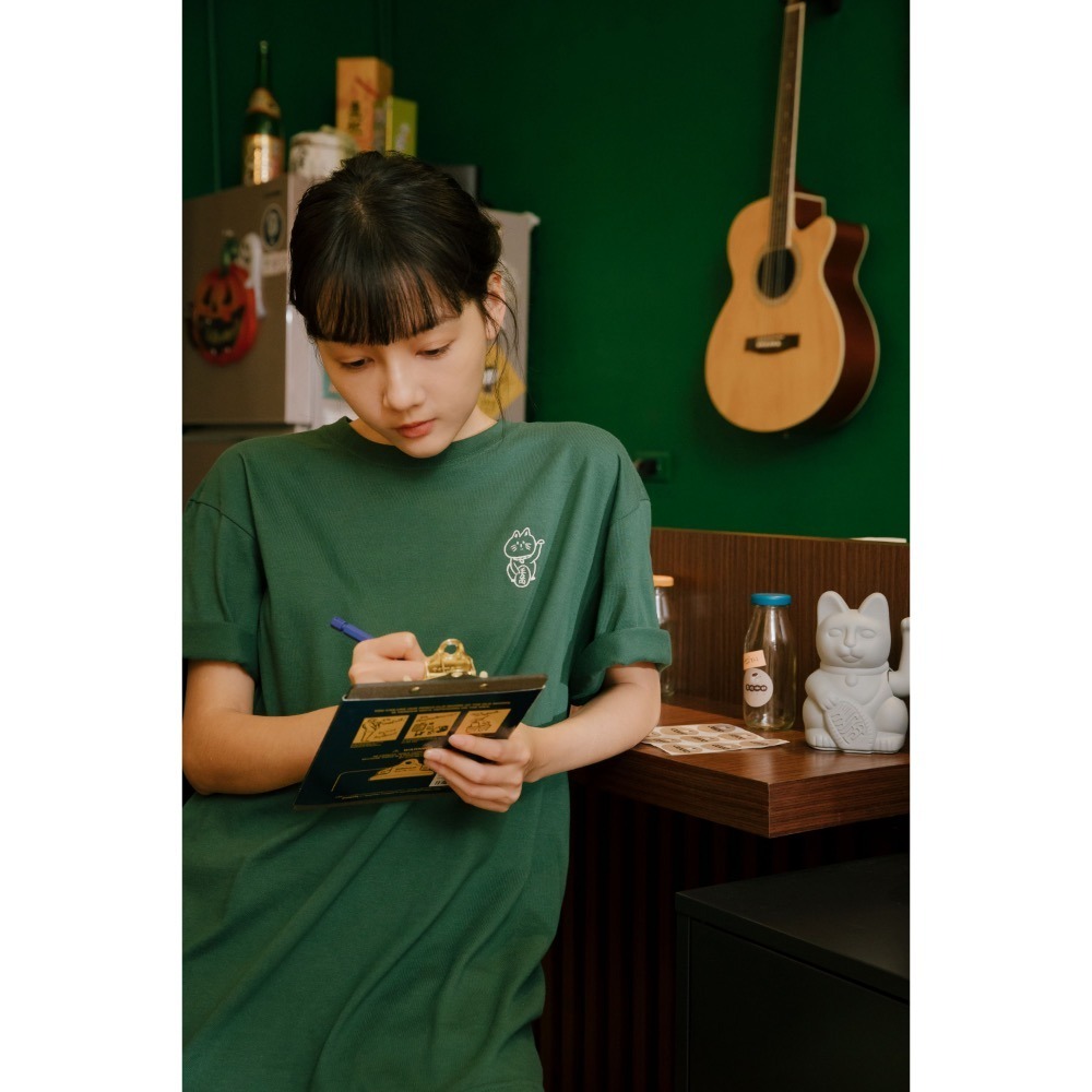刺繡 招財貓圖案 日本UA t-shirt 中性版型-細節圖4