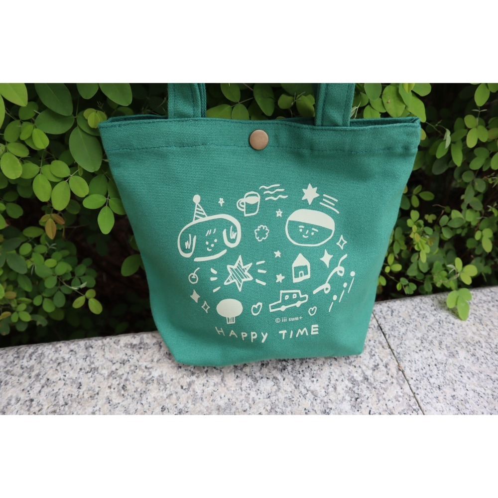 HAPPY TIME 快樂出遊時光小提袋 綠色-細節圖4