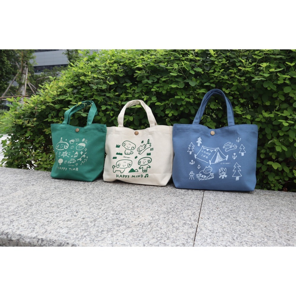 HAPPY TIME 快樂出遊時光小提袋 綠色-細節圖5