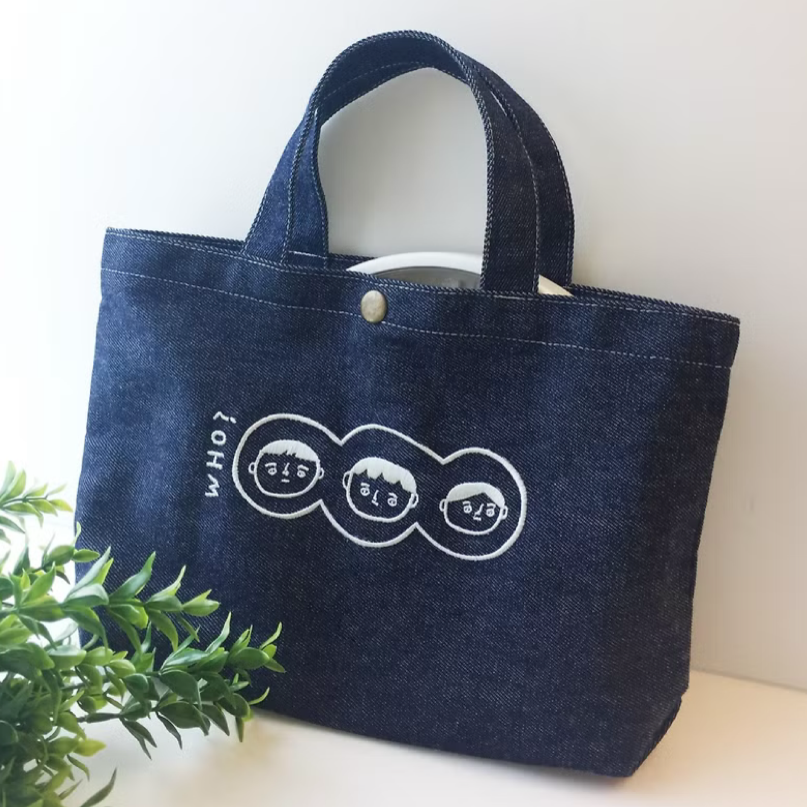 咖啡豆鄰居 刺繡小提袋-細節圖4