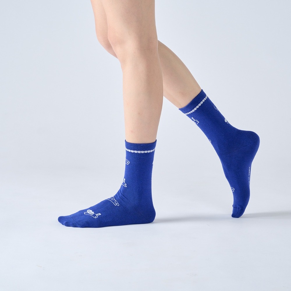 跳躍貓狗 白/藍 iii sum+ × ChangeTone 聯名襪款-細節圖5