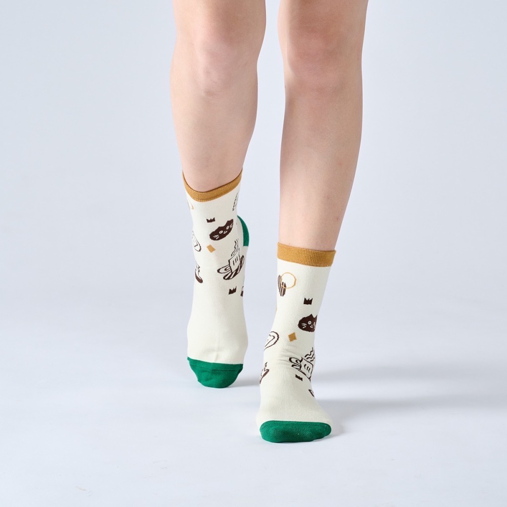 實樂咖啡廳 米/綠 iii sum+ × ChangeTone 聯名襪款-細節圖3