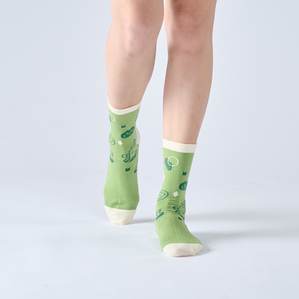 實樂咖啡廳 米/綠 iii sum+ × ChangeTone 聯名襪款-細節圖5