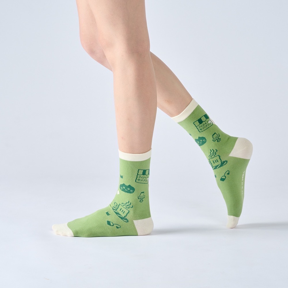 實樂咖啡廳 米/綠 iii sum+ × ChangeTone 聯名襪款-細節圖6