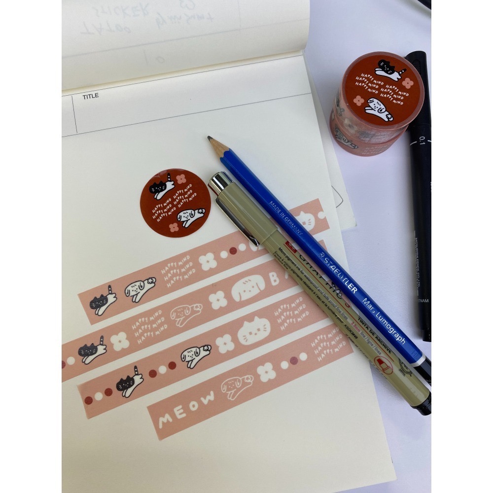 KOKO黑貓 HAPPYMIND 紙膠帶 寬1.5cm x 長5m-細節圖2