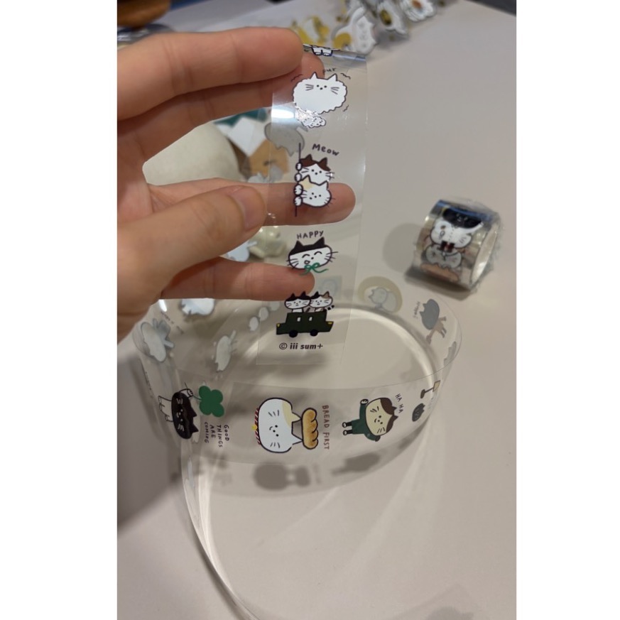 新版 貓咪鄰居 PET膠帶 透明亮面 循環100cm共5m 自由剪貼-細節圖4