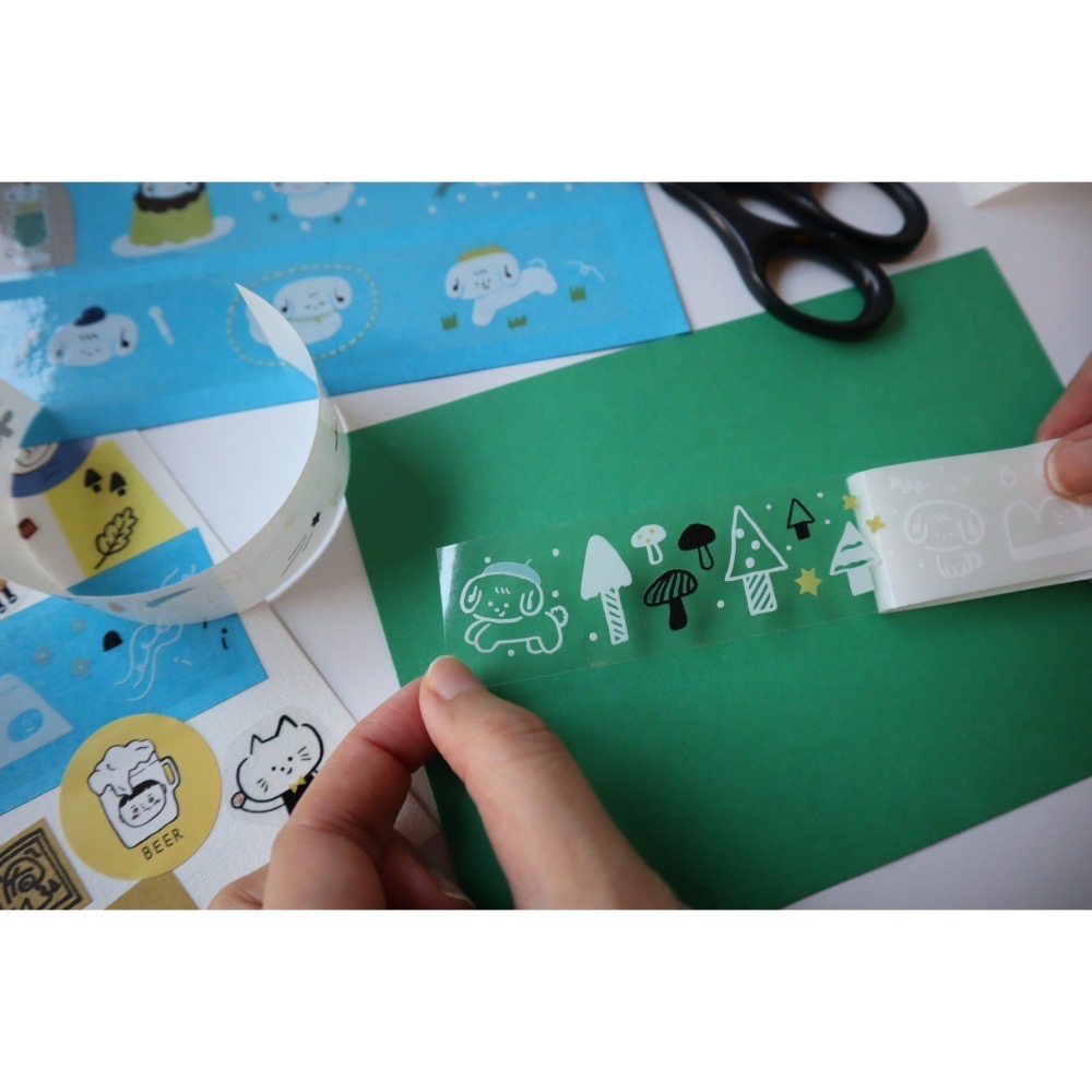 小狗森林 PET膠帶 透明亮面 循環96cm 共5m 自由剪貼-細節圖3