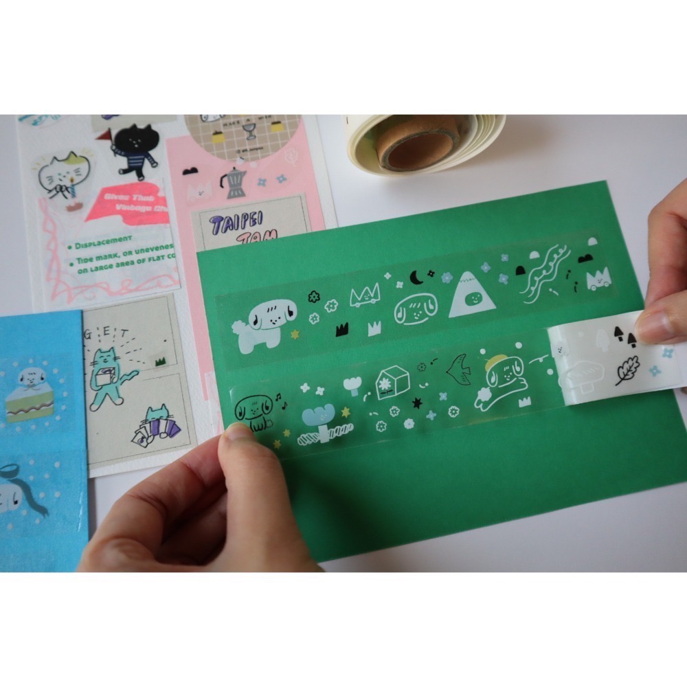 小狗森林 PET膠帶 透明亮面 循環96cm 共5m 自由剪貼-細節圖7