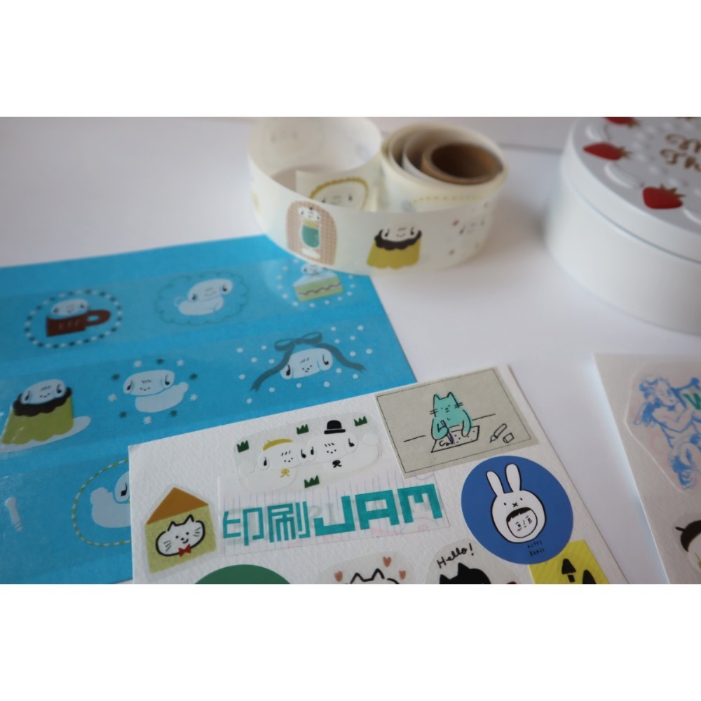 PET膠帶 小狗KOBE CAFE 透明亮面 循環90cm 共5m 自由剪貼-細節圖4