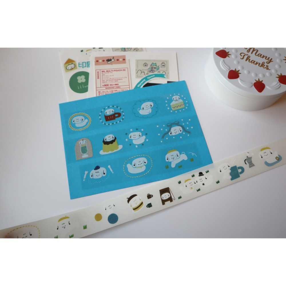 PET膠帶 小狗KOBE CAFE 透明亮面 循環90cm 共5m 自由剪貼-細節圖5