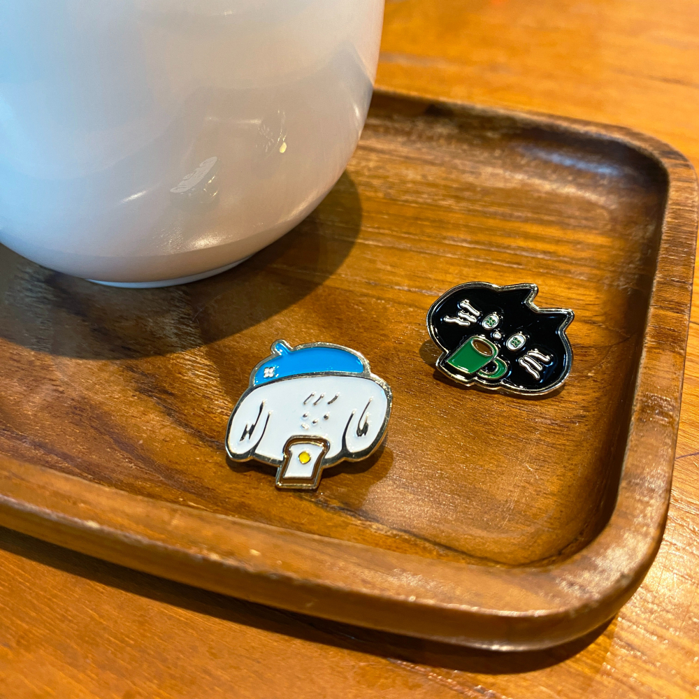 kobe貓 koko狗 角色金屬徽章 PIN 立體手感 共兩款-細節圖2