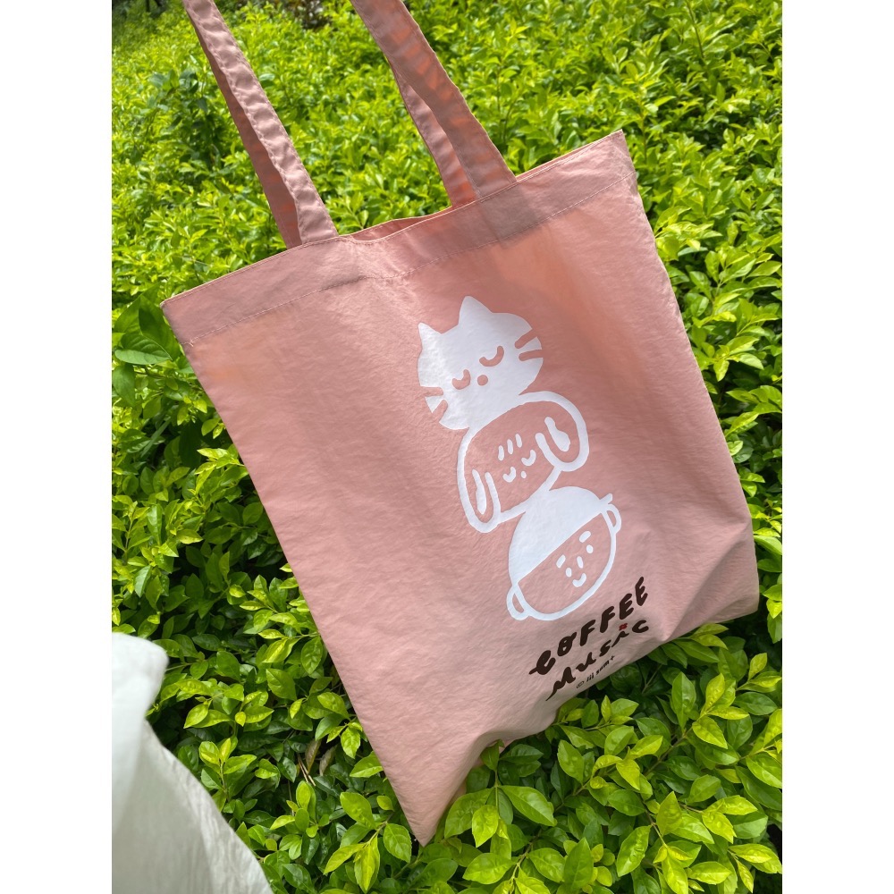 Coffee Music 輕量尼龍防潑水袋 森綠/沉灰/淡粉-細節圖3