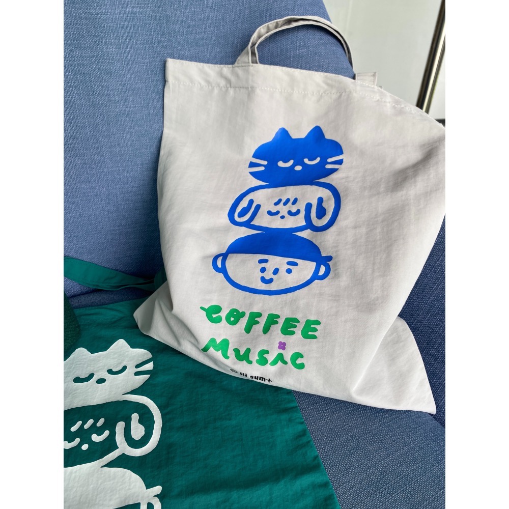 Coffee Music 輕量尼龍防潑水袋 森綠/沉灰/淡粉-細節圖4