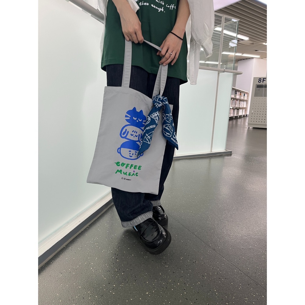 Coffee Music 輕量尼龍防潑水袋 森綠/沉灰/淡粉-細節圖7