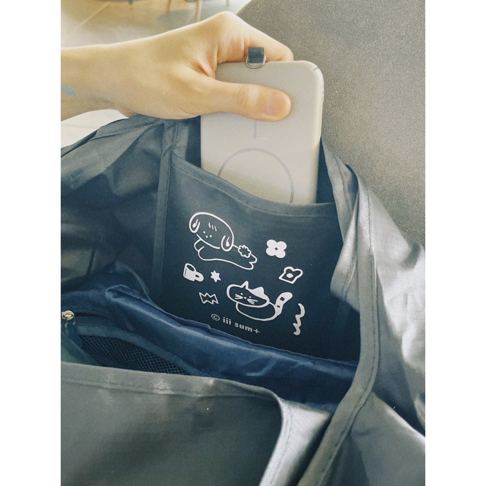 新版＊KK森林 防水大容量購物袋 肩背方便 摺疊收納 環保袋有掛勾-細節圖4