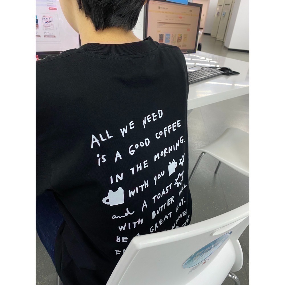厭世貓咪 (HATE)  MY JOB?  雙面印刷 T-shirt UA純棉中性版-細節圖9