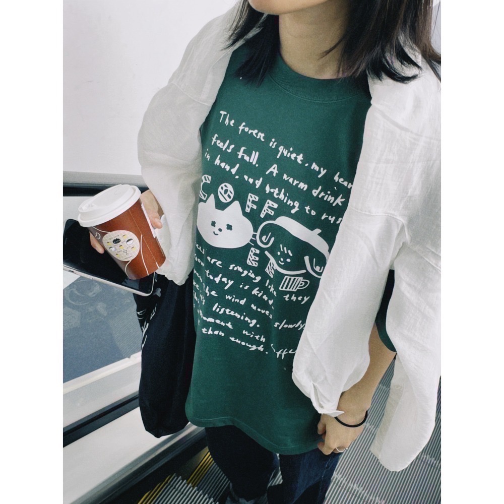Coffee Moment  UA T 中性版型 男女可穿 正面圖案-細節圖7