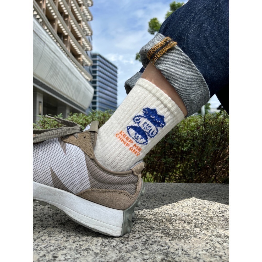 疊疊樂 KEEPMECOMPANY (米/藍)  iii sum+ × ChangeTone 聯名襪款 腳底加厚-細節圖5