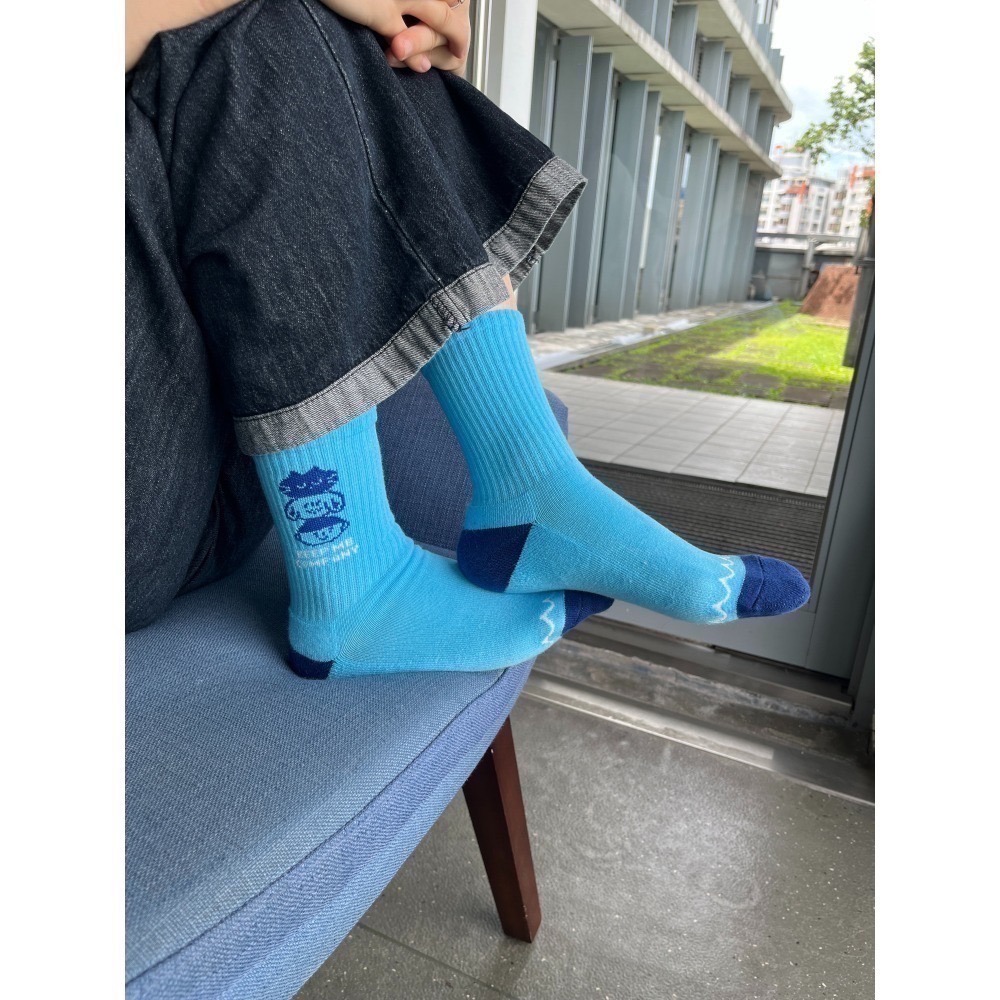 疊疊樂 KEEPMECOMPANY (米/藍)  iii sum+ × ChangeTone 聯名襪款 腳底加厚-細節圖6