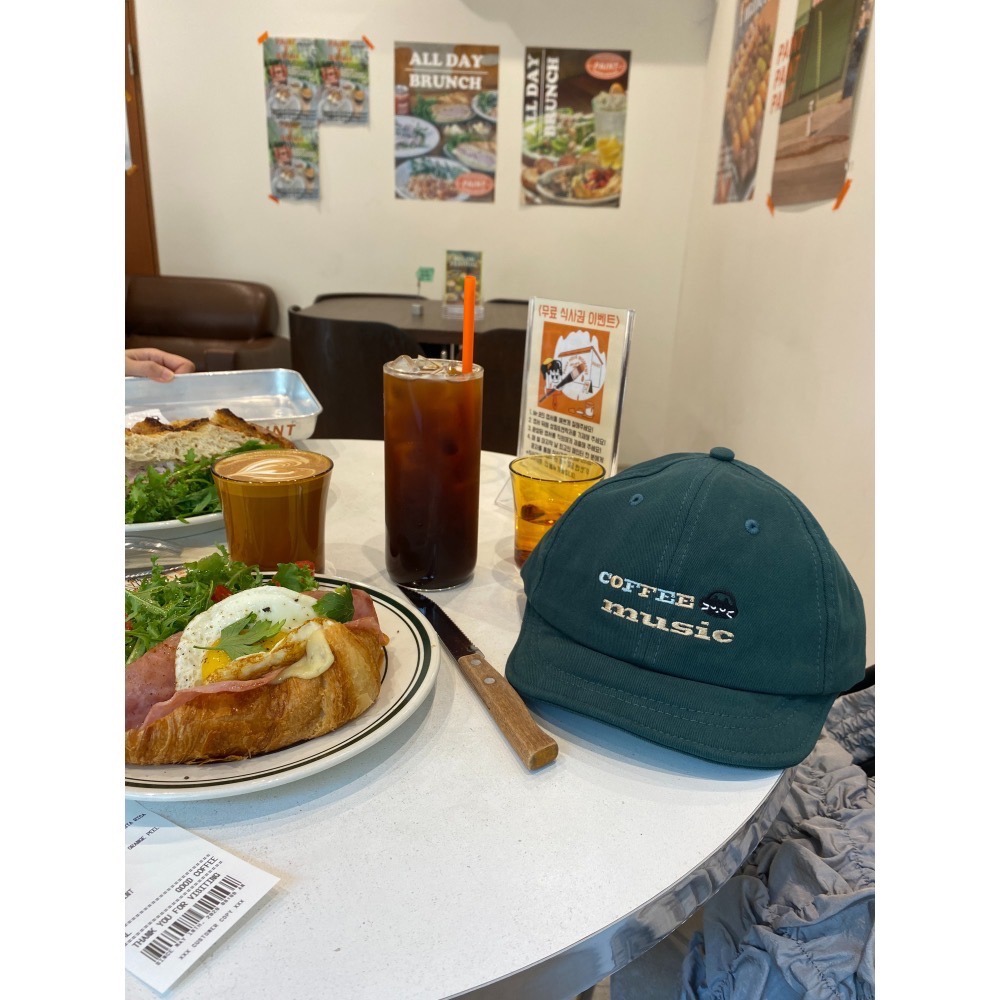 Coffee Music 刺繡圖案 帽簷形狀 可調整 三款三色 卡其/綠/黑-細節圖2