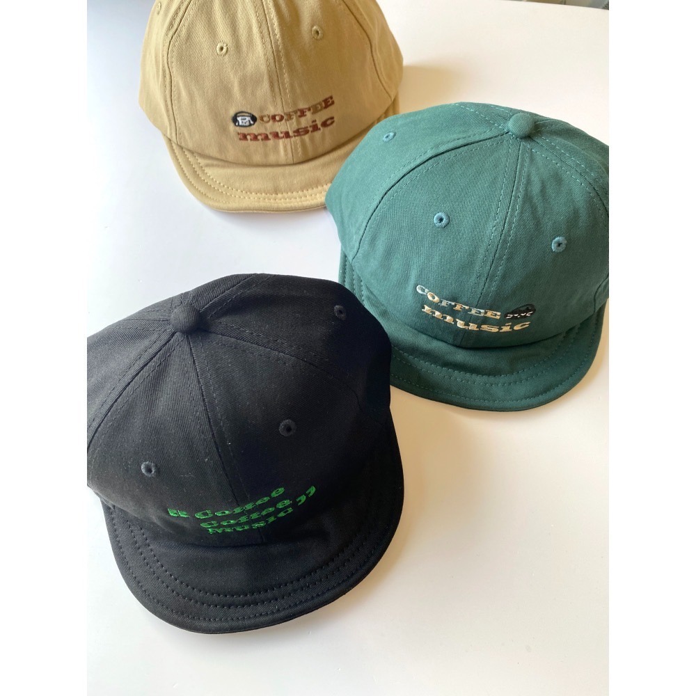 Coffee Music 刺繡圖案 帽簷形狀 可調整 三款三色 卡其/綠/黑-細節圖3