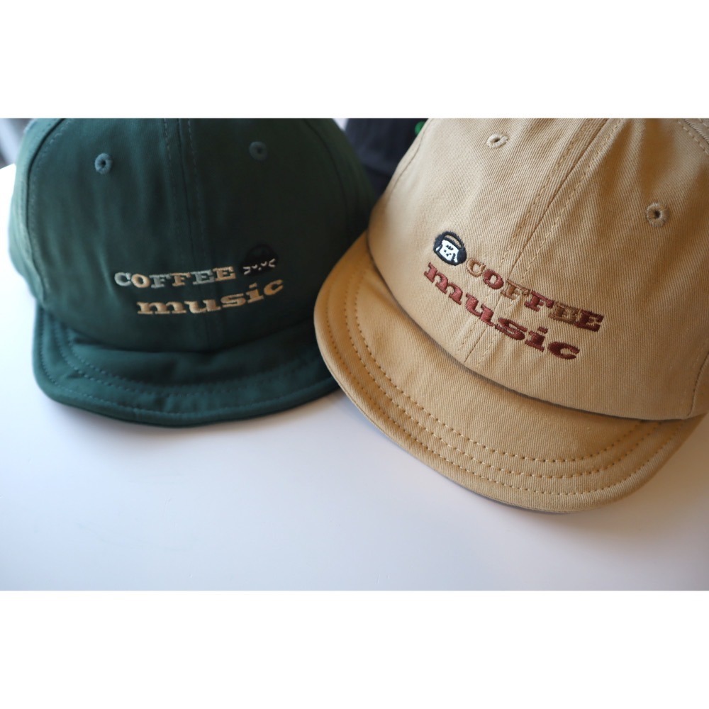 Coffee Music 刺繡圖案 帽簷形狀 可調整 三款三色 卡其/綠/黑-細節圖4