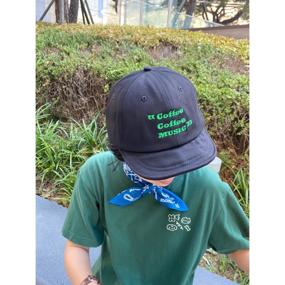 Coffee Music 刺繡圖案 帽簷形狀 可調整 三款三色 卡其/綠/黑-細節圖6