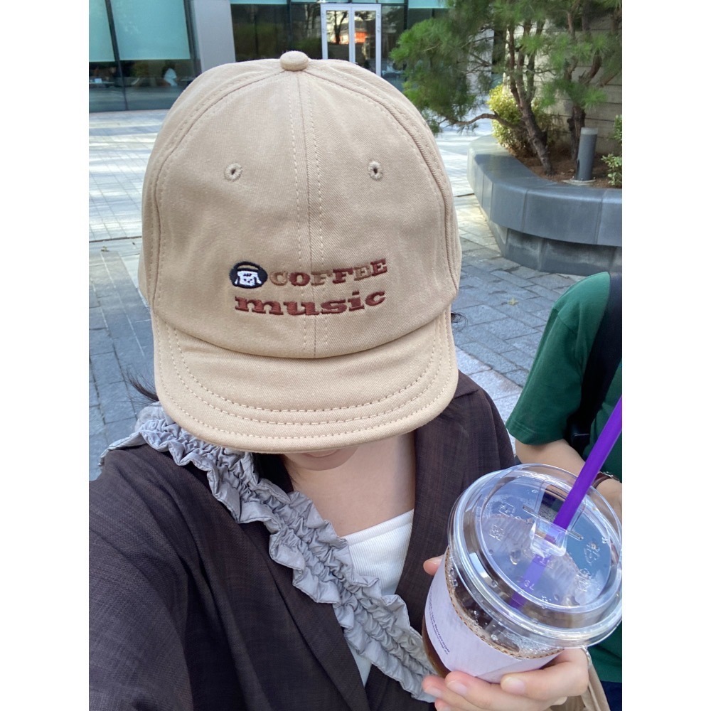 Coffee Music 刺繡圖案 帽簷形狀 可調整 三款三色 卡其/綠/黑-細節圖8