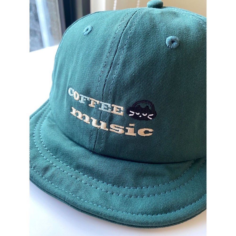 Coffee Music 刺繡圖案 帽簷形狀 可調整 三款三色 卡其/綠/黑-細節圖9