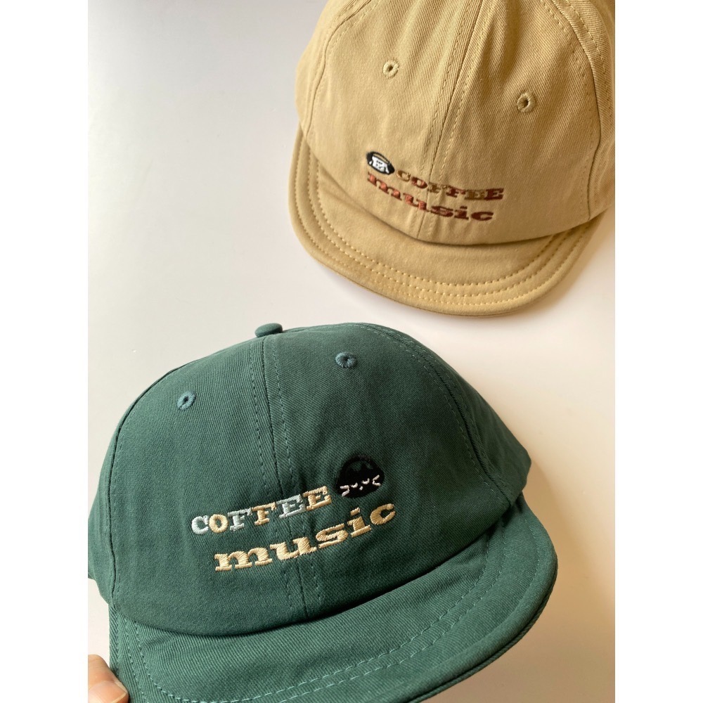 Coffee Music 刺繡圖案 帽簷形狀 可調整 三款三色 卡其/綠/黑-細節圖10