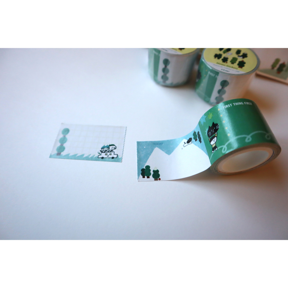 Memo 卷式便利貼 帶撕線 弱黏性性 兩款 貓咪/森林朋友-細節圖3