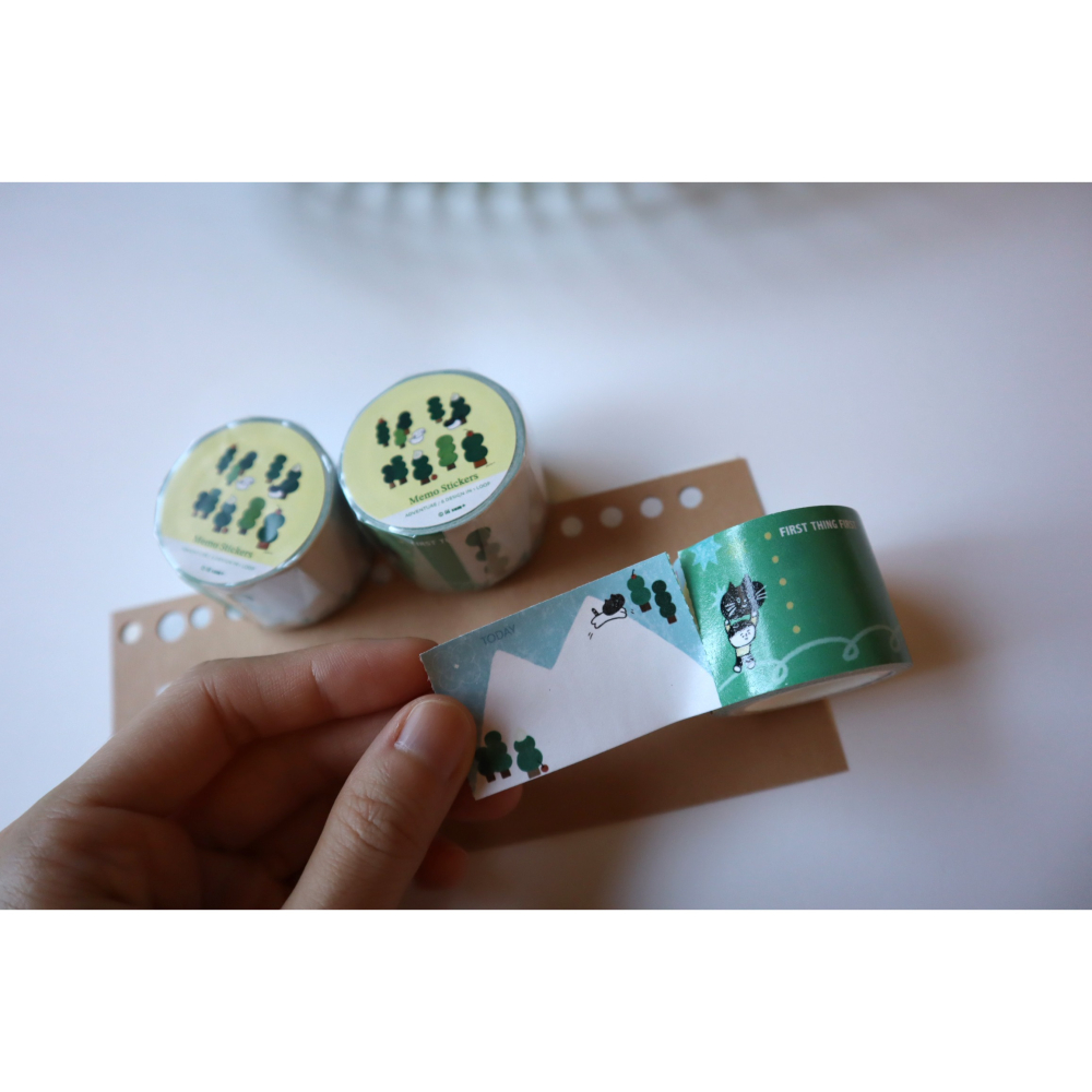 Memo 卷式便利貼 帶撕線 弱黏性性 兩款 貓咪/森林朋友-細節圖5