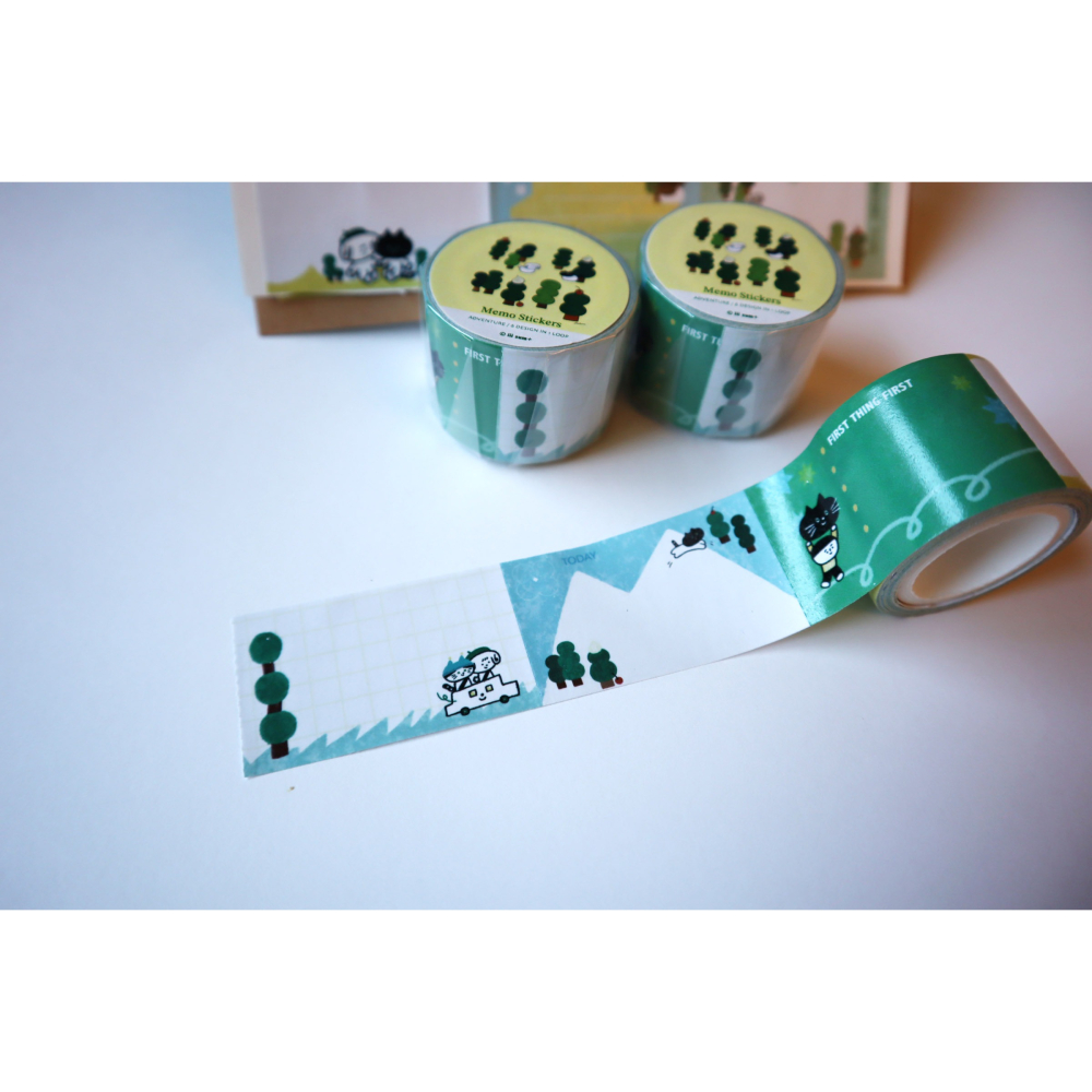 Memo 卷式便利貼 帶撕線 弱黏性性 兩款 貓咪/森林朋友-細節圖6