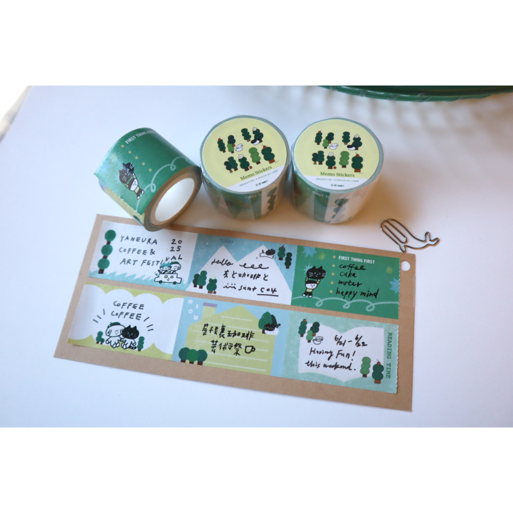 Memo 卷式便利貼 帶撕線 弱黏性性 兩款 貓咪/森林朋友-細節圖7