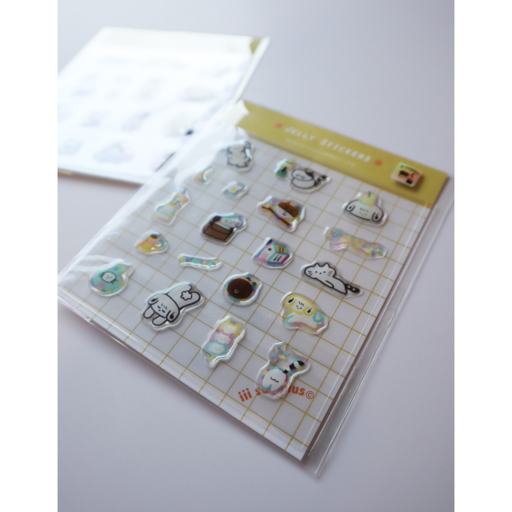 實樂果凍貼紙 三款 咖啡/蠟筆/小兔FUWA-細節圖2