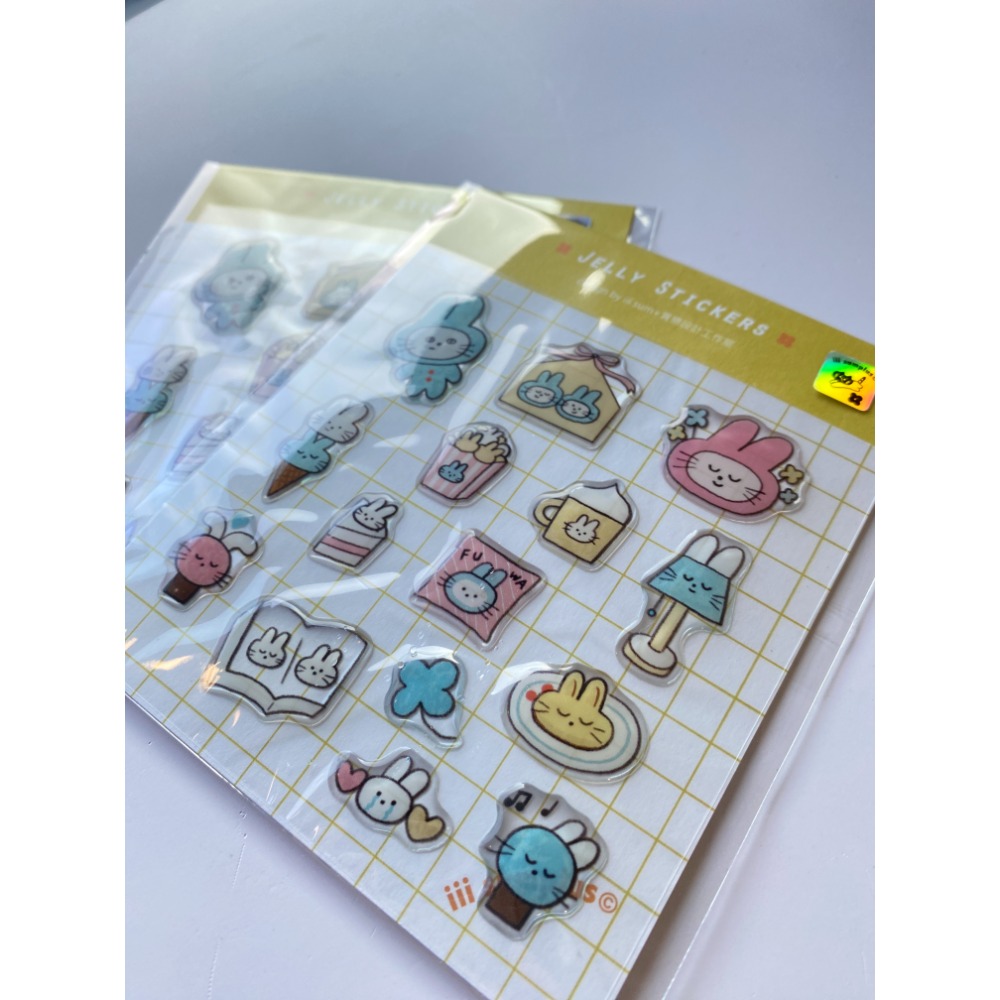 實樂果凍貼紙 三款 咖啡/蠟筆/小兔FUWA-規格圖8