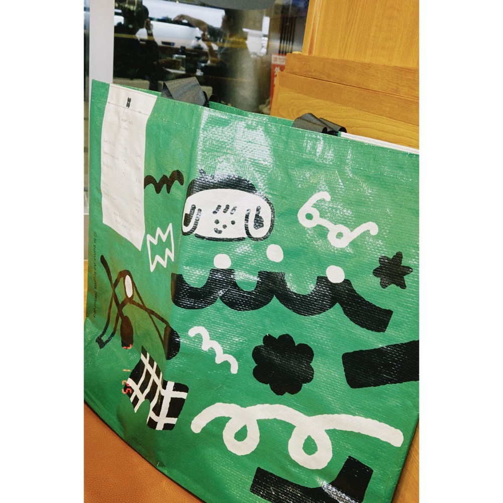 CAFE 咖啡收據 大大購物袋 防撥水 長短背帶-細節圖4