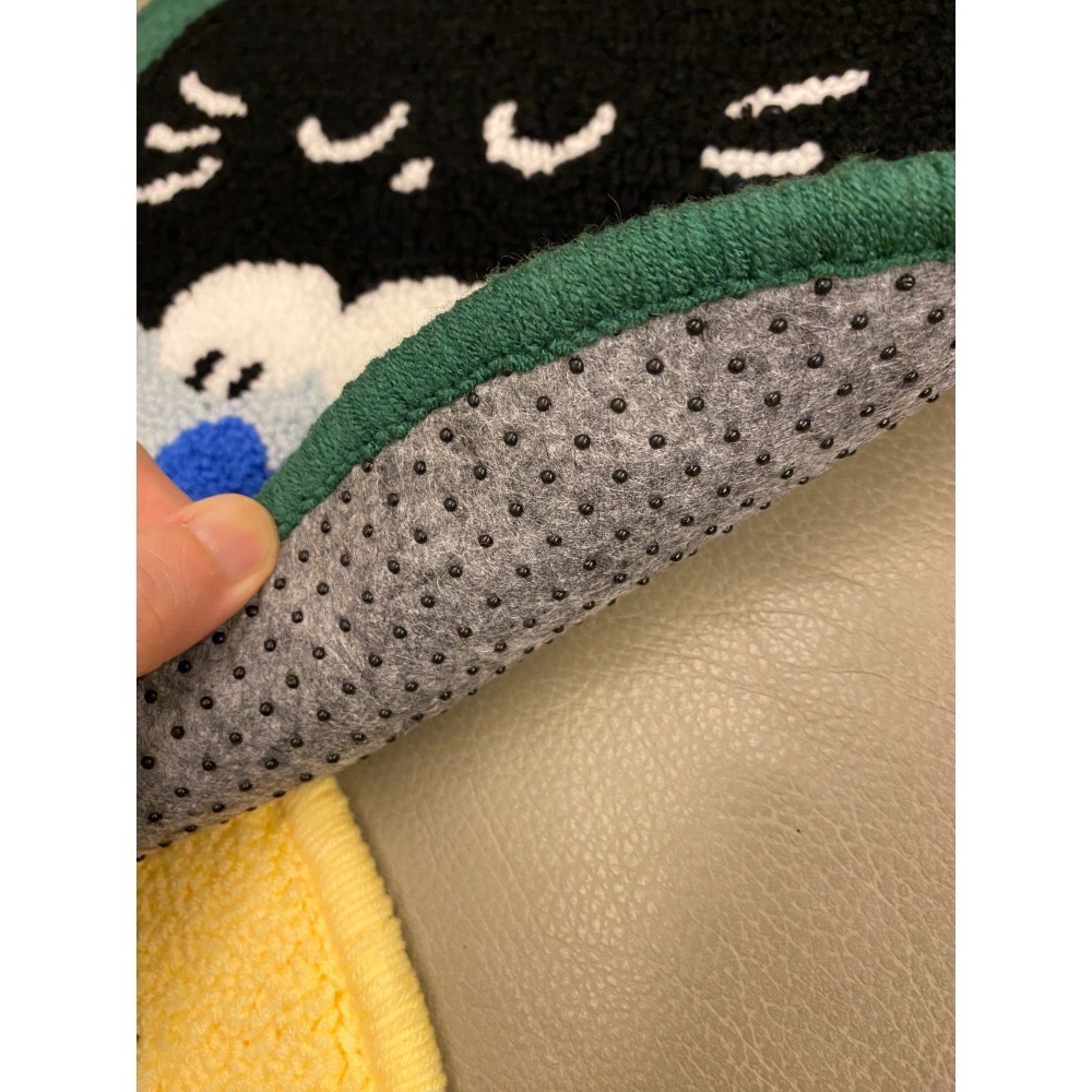 綠色koko貓 黃色kobe狗 圓形地墊 背面止滑-細節圖6