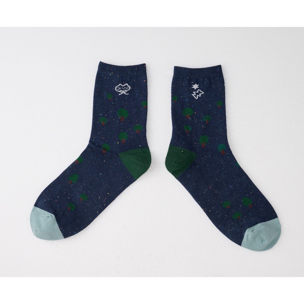 森林星空 (深藍/黑) 彩點 iii sum+ × ChangeTone 聯名襪款-細節圖2