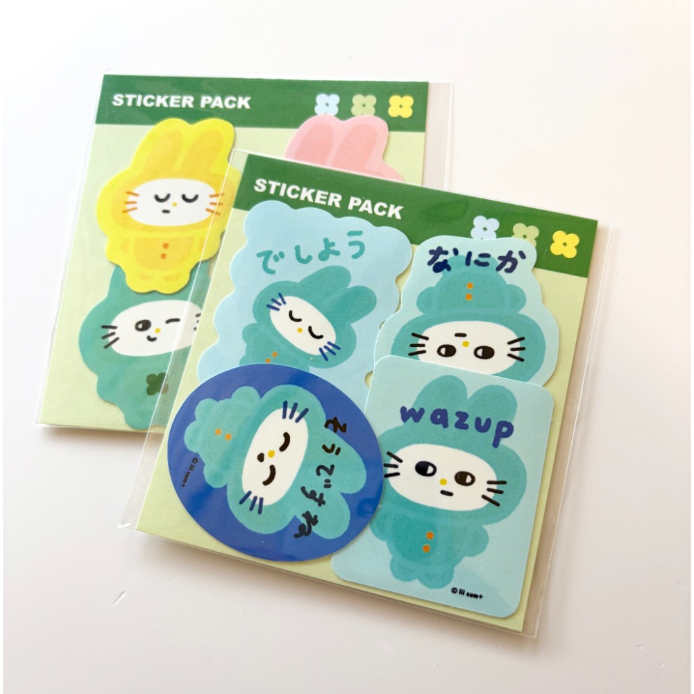 睡衣小兔 fuwa 防水貼紙 四張一組 兩款-規格圖2