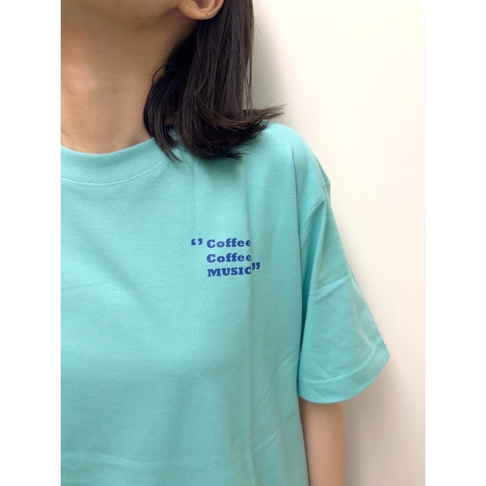 疊疊樂 Coffee Music  薄荷綠 mint 雙面圖案 T-shirt UA純棉中性版-細節圖3